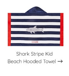 SHARK STRIPE BEACH HOODED TOWEL