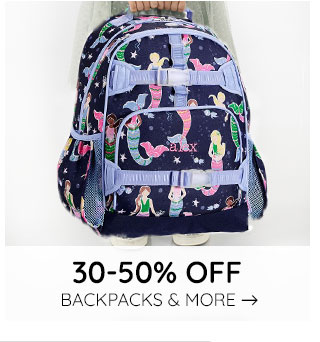 30-50% OFF BACKPACKS & MORE