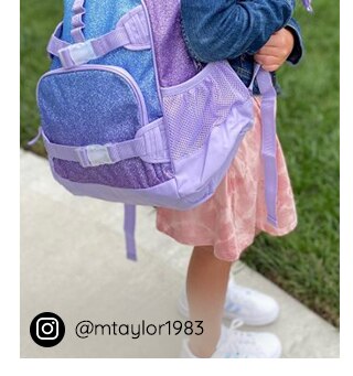 LAVENDER AQUA OMBRE SPARKLE GLITTER BACKPACK