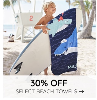 30% OFF SELECT BEACH TOWELS