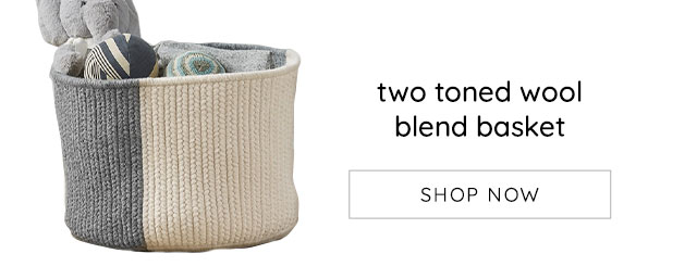 TWO TONED WOOL BLEND BASKET