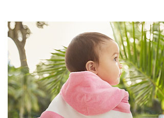 SUN STRIPE HOODED BABY TOWELS