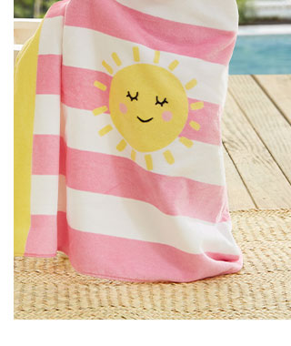 SUN STRIPE HOODED BABY TOWELS