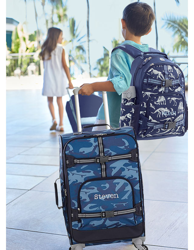 NAVY SKATEBOARD CAMO LUGGAGE