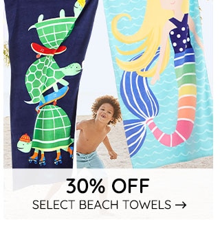 30% OFF SELECT BEACH TOWELS