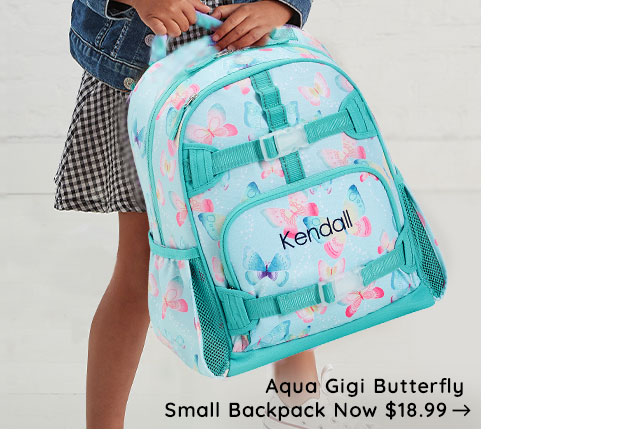 AQUA GIGI BUTTERFLY SMALL BACKPACK NOW $18.99