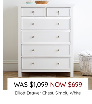 ELLIOTT DRAWER CHEST, SIMPLY WHITE