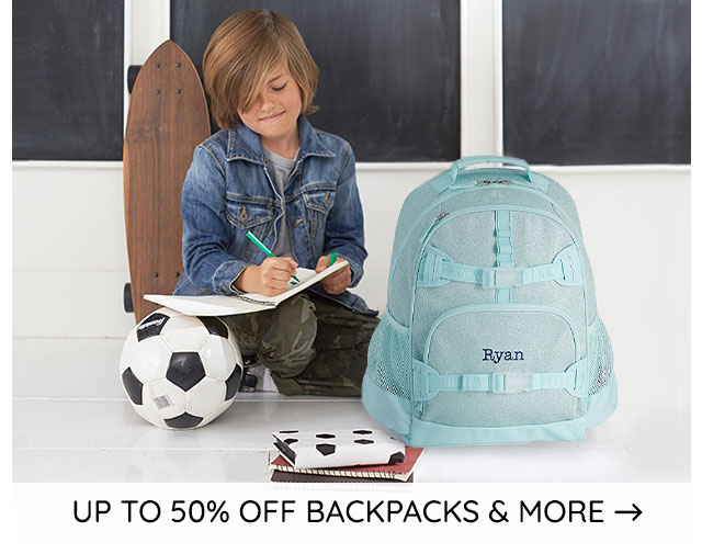 UP TO 50% OFF BACKPACKS & MORE