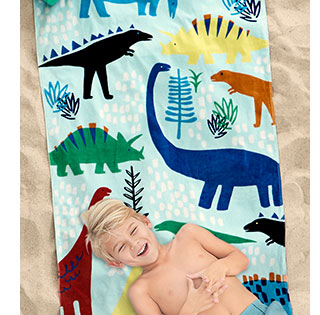 DINOSAUR KIDS BEACH TOWEL