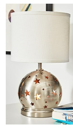 SILVER CUT OUT STAR TABLE LAMP