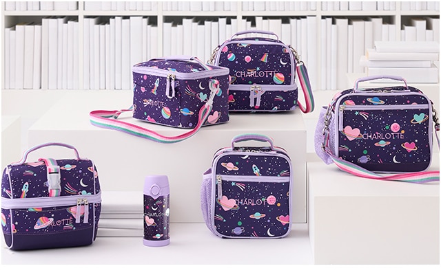 MACKENZIE RAINBOW HEART GALAXY GLOW-IN-THE-DARK LUNCH BOXES