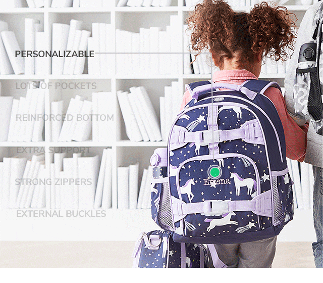 MACKENZIE NIGHT UNICORN GLOW-IN-THE-DARK BACKPACKS