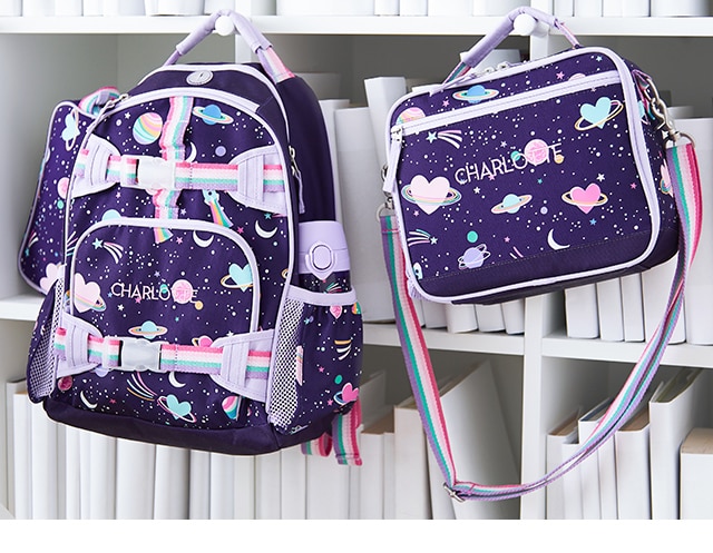 MACKENZIE RAINBOW HEART GALAXY COLD PACK AND BACKPACK WITH BOTTLE BUNDLE