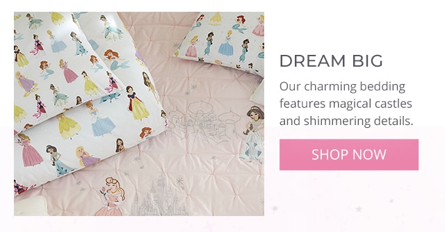 OUR BEDDING FEATURES MAGICAL CASTLES AND SHIMMERING DETAILS.