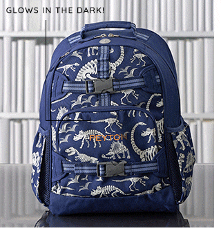 BLUE DINO GLOW-IN-THE-DARK BACKPACK