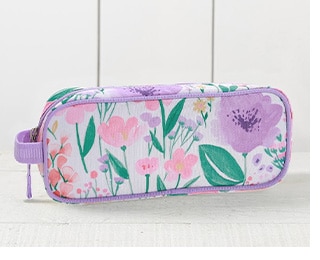 LAVENDAR FLORAL BLOOM PENCIL CASE