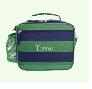 GREEN NAVY STRIPE CLASSIC LUNCH BOX