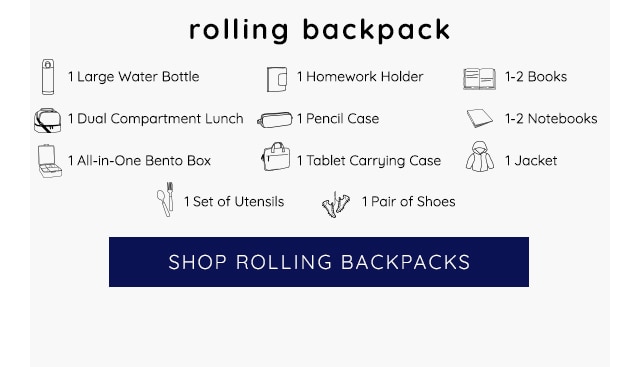 SHOP ROLLING BACKPACKS