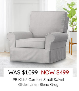 PB KIDS® COMFORT SMALL SWIVEL GLIDER, LINED BLEND GRAY