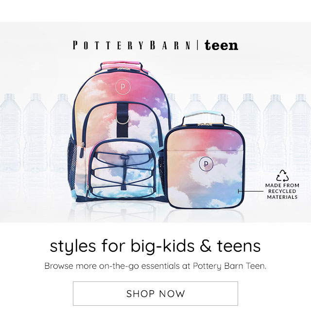 BROWSE MORE ON-THE-GO ESSENTIALS AT POTTERY BARN TEEN.