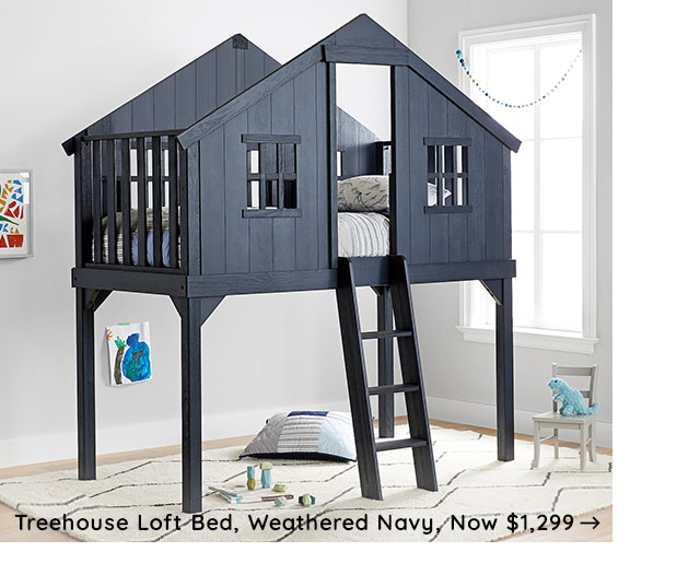 TREEHOUSE LOFT BED, WEATHERED NAVY, NOW $1,299