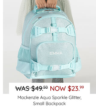 MACKENZIW AQUA SPARKEL GLITTER, SMALL BACKPACK