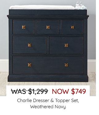 CHARLIE DRESSER & TOPPER SET, WEATHEREDD NAVY