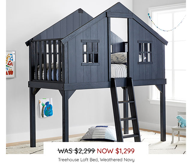 TREEHOUSE LOFT BED, WEATHERED NAVY