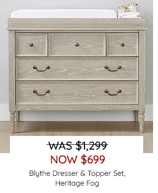 BLYTHE DRESSER & TOPPER SET, HERITAGE FOG