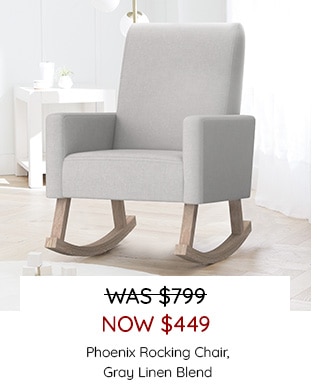 PHOENIX ROCKING CHAIR, GRAY LINEN BLEND
