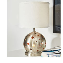 SILVER STAR CUT OUT 3-WAY TABLE LAMP