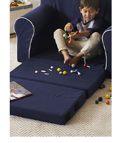 NAVY WITH WHITE PIPING ANYWHERE SOFA LOUNGERS