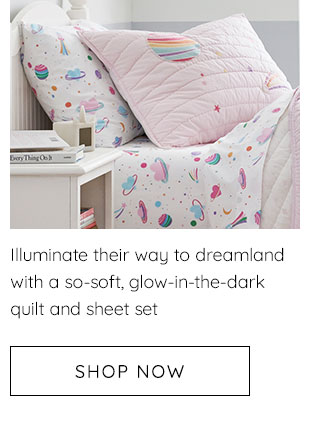 GALAXY HEARTS GLOW-IN-THE-DARK SHEET SET