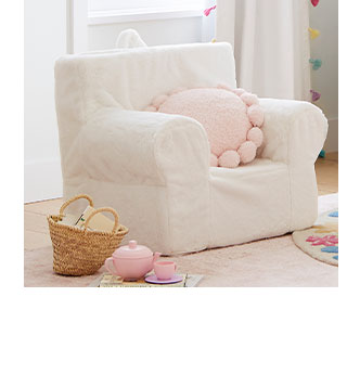 IVORY FAUX FUR ANYWHERE CHAIR