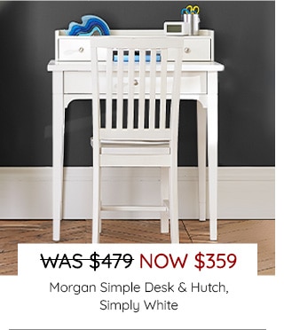 MORGAN SIMPLE DESK & HUTCH, SIMPLY WHITE