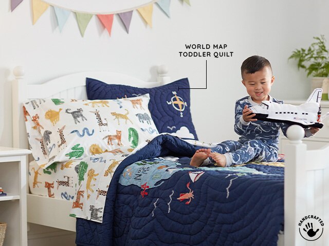 WORLD MAP TODDLER QUILT