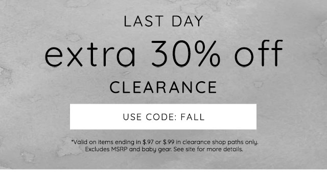 LAST DAY - EXTRA 30% OFF CLEARANCE - USE CODE: FALL