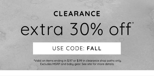 CLEARANCE - EXTRA 30% OFF