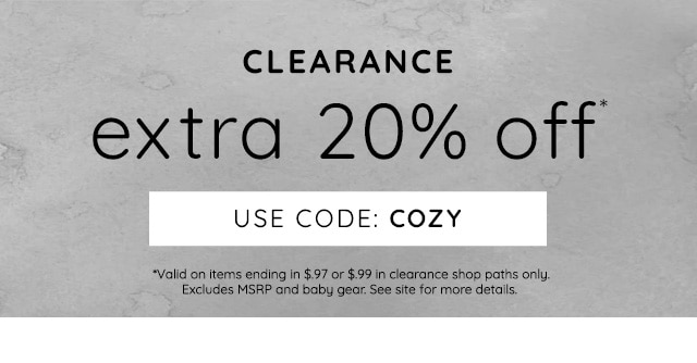 EXTRA 20% OFF USE CODE: COZY