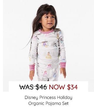 DISNEY PRINCESS HOLIDAY ORGANIC PAJAMA SET