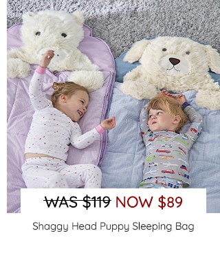 SHAGGY HEAD PUPPY SLEEPING BAG