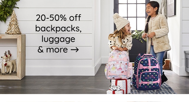 20-50% OFF BACKPACKS, LUGGAGE & MORE