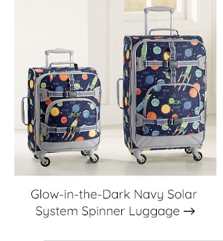 GLOW-IN-THE-DARK NAVY SOLAR SYSTEM SPINNER LUGGAGE