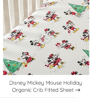 DISNEY MICKEY MOUSE HOLIDAY ORGANIC CRIB FITTED SHEET