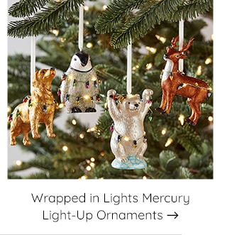 WRAPPED IN LIGHTS MERCURY LIGHT-UP ORNAMENTS