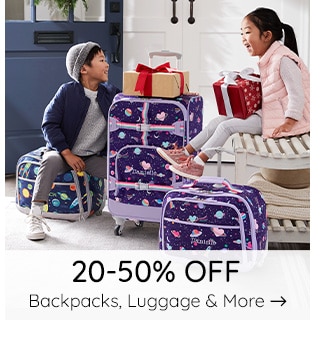 20-50% OFF BACKPACKS, LUGGAGE & MORE