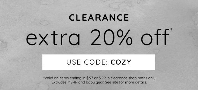 EXTRA 20% OFF CLEARANCE