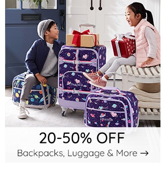 20-50% OFF BACKPACKS, LUGGAGE & MORE