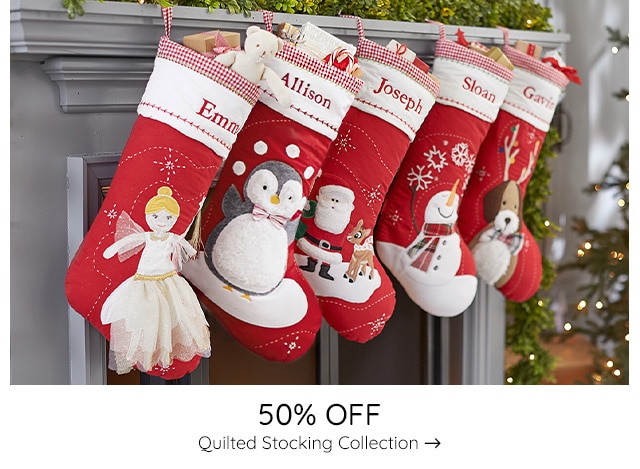 50% OFF QUILTED STOCKING COLLECTION