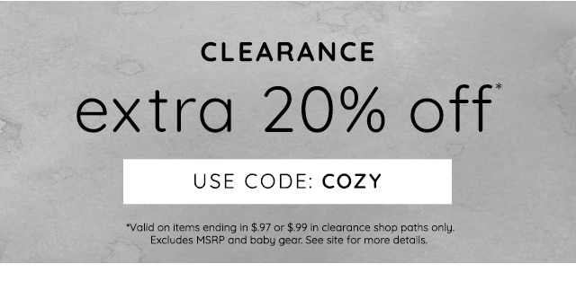 EXTRA 20% OFF CLEARANCE